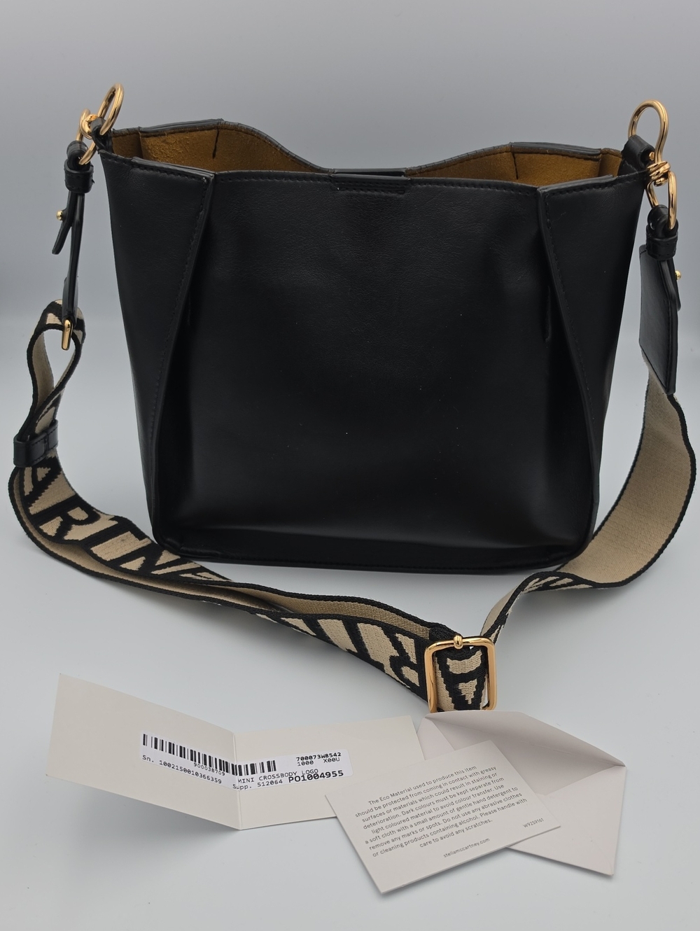 Stella McCartney Black & Gold Perforated Polyurethane Mini Crossbody (V-G)✨️🖤✨️ - Picture 15 of 16